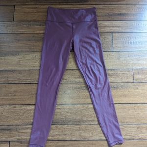 ZYIA Active Lipstick Metallic Light n Tight Leggings